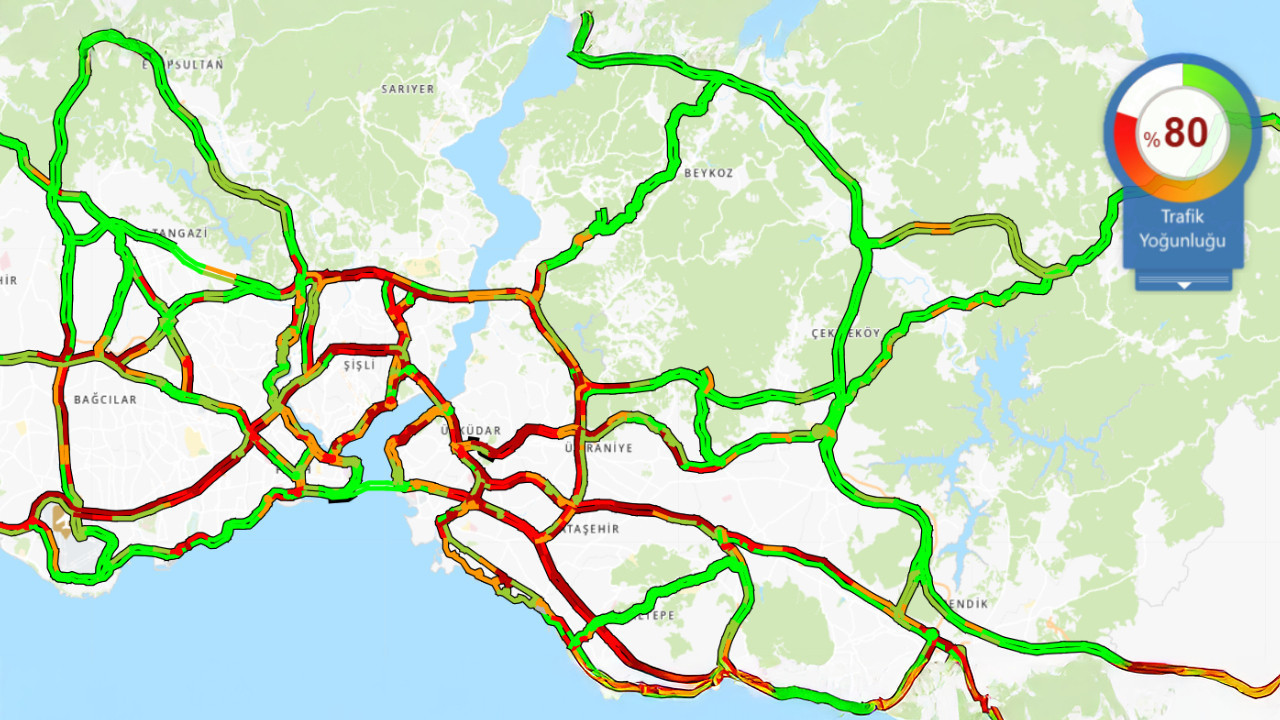 İstanbul'da trafik yoğunluğu yüzde 80'e çıktı