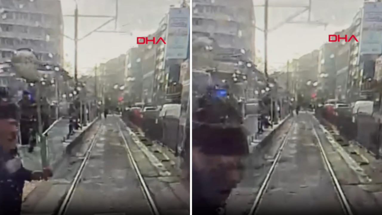 Tramvay kazası kamerada