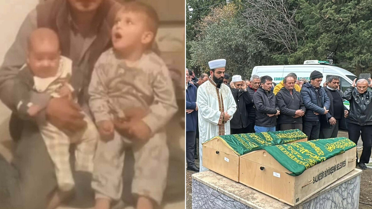Yangında ölen 2 kardeş, yan yana toprağa verildi