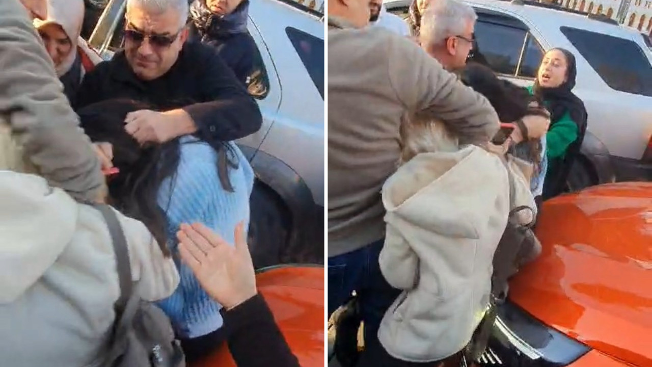 Kadın turiste park yeri dayağı