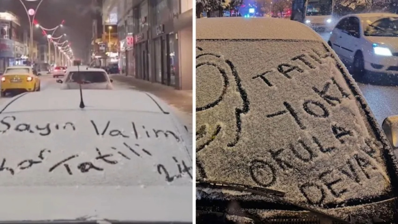 Vali araba camına yazdı: Tatil yok, okula devam