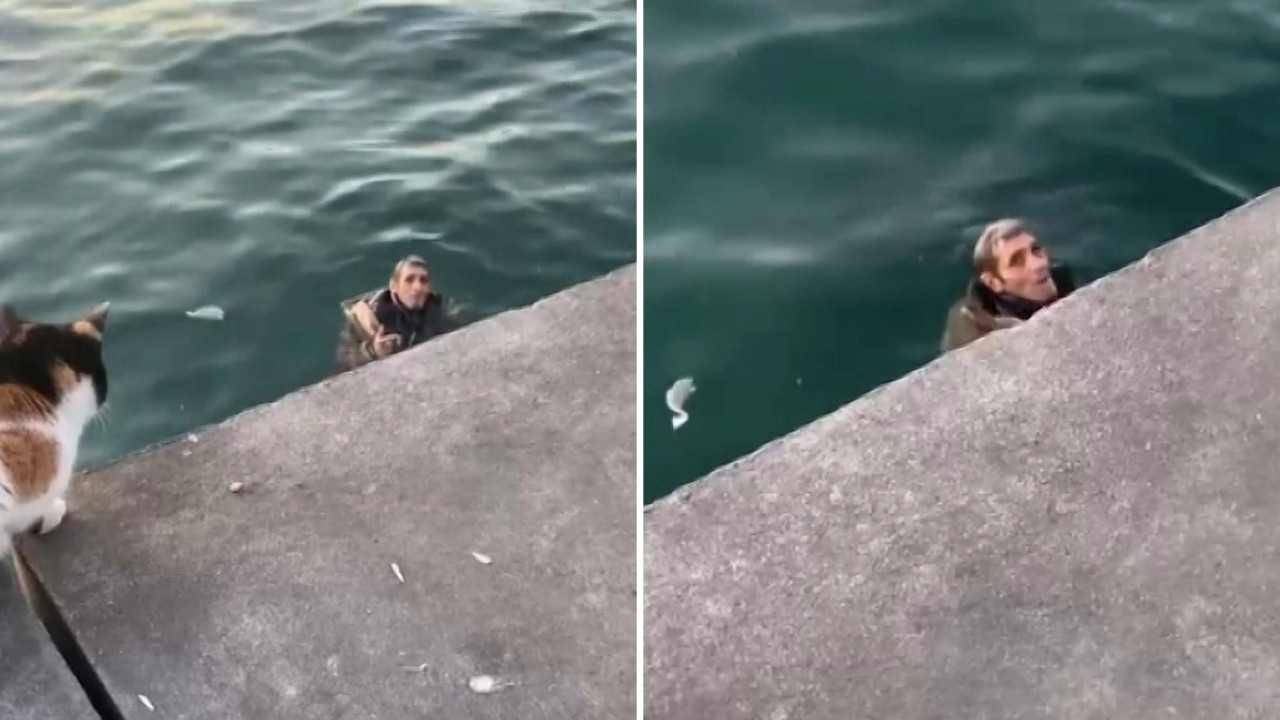 Denize düşen adamla sahildeki kadın arasında geçen diyalog: 'Allah tutuyor bacım'