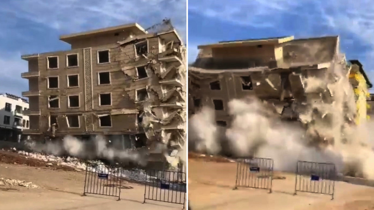 Gaziantep'teki bina yıkılmadan çöktü