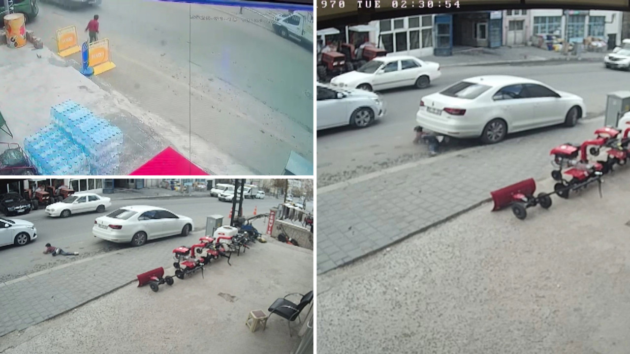 Aniden yola fırlayan çocuğa otomobil çaptı