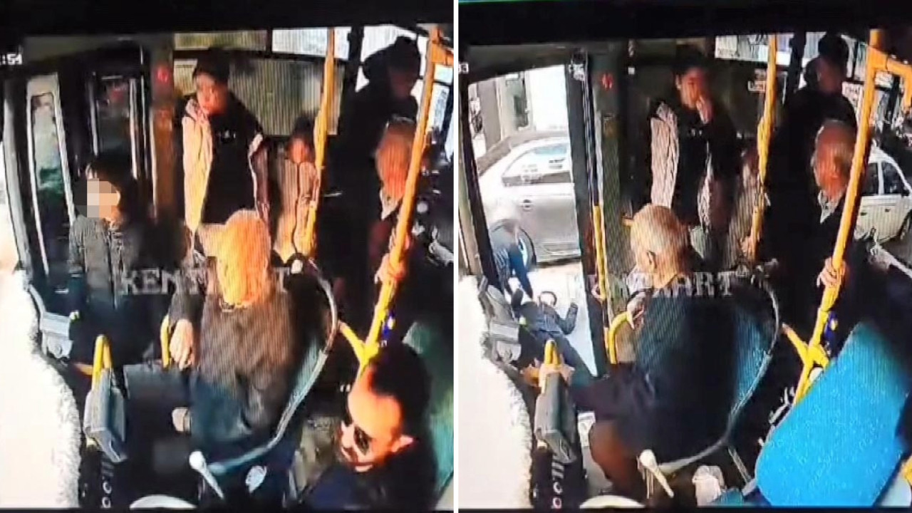 Otobüste bayılan çocuk, kapı açılınca yola düştü