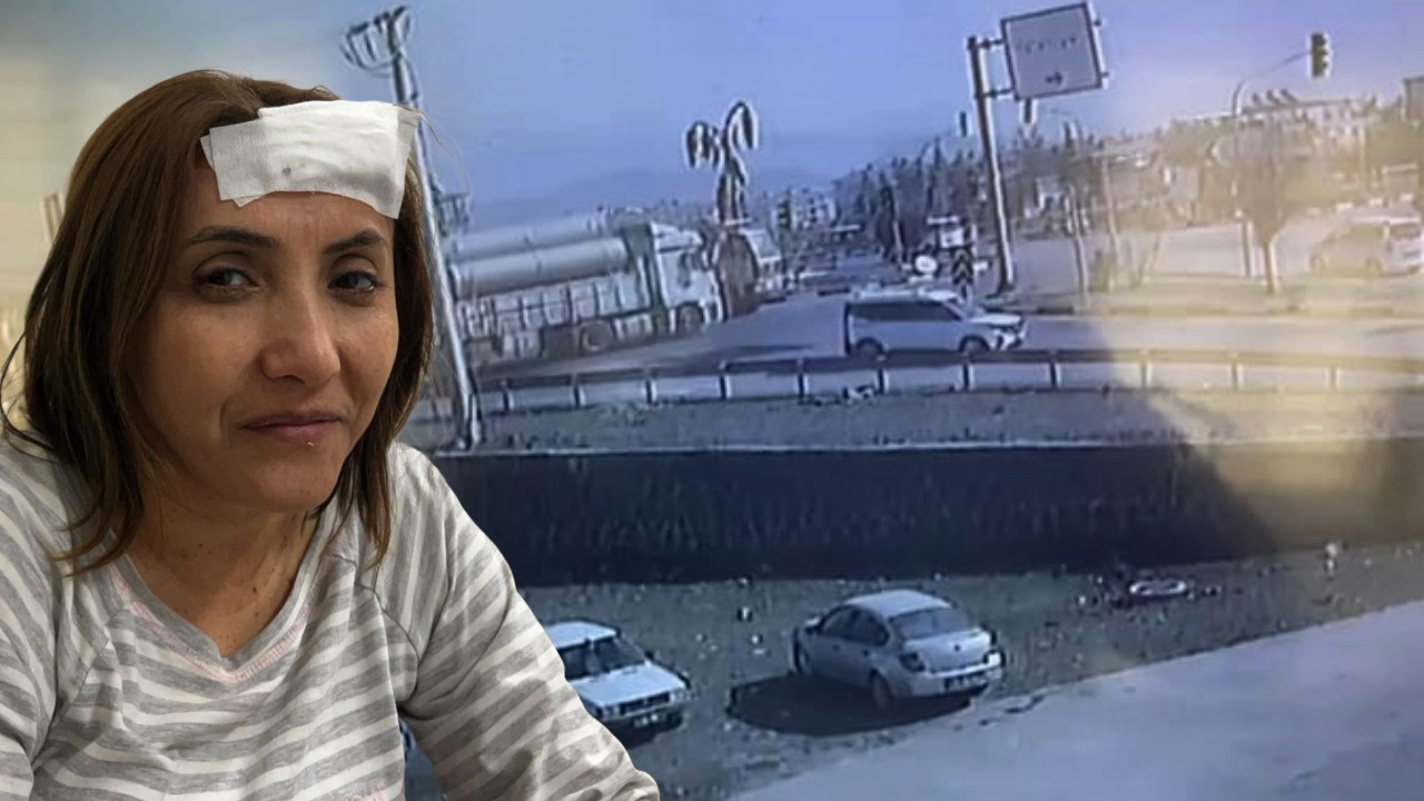Kamyondan kopan parça zabıtanın başına çarptı