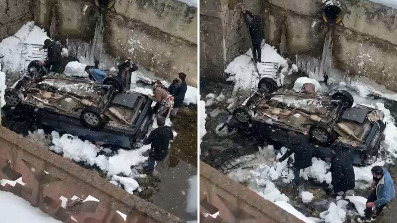 Dereye uçan otomobilde can pazarı