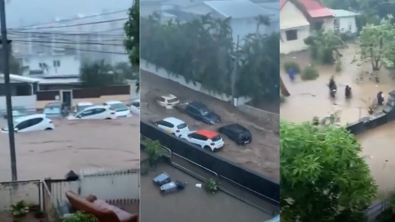 Fransa'nın adasını sel bastı, araçlar sulara kapıldı