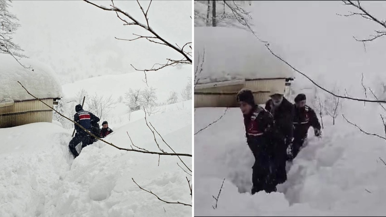 Karda günlerdir mahsur kalmıştı: Yaşlı adamı jandarma kurtardı