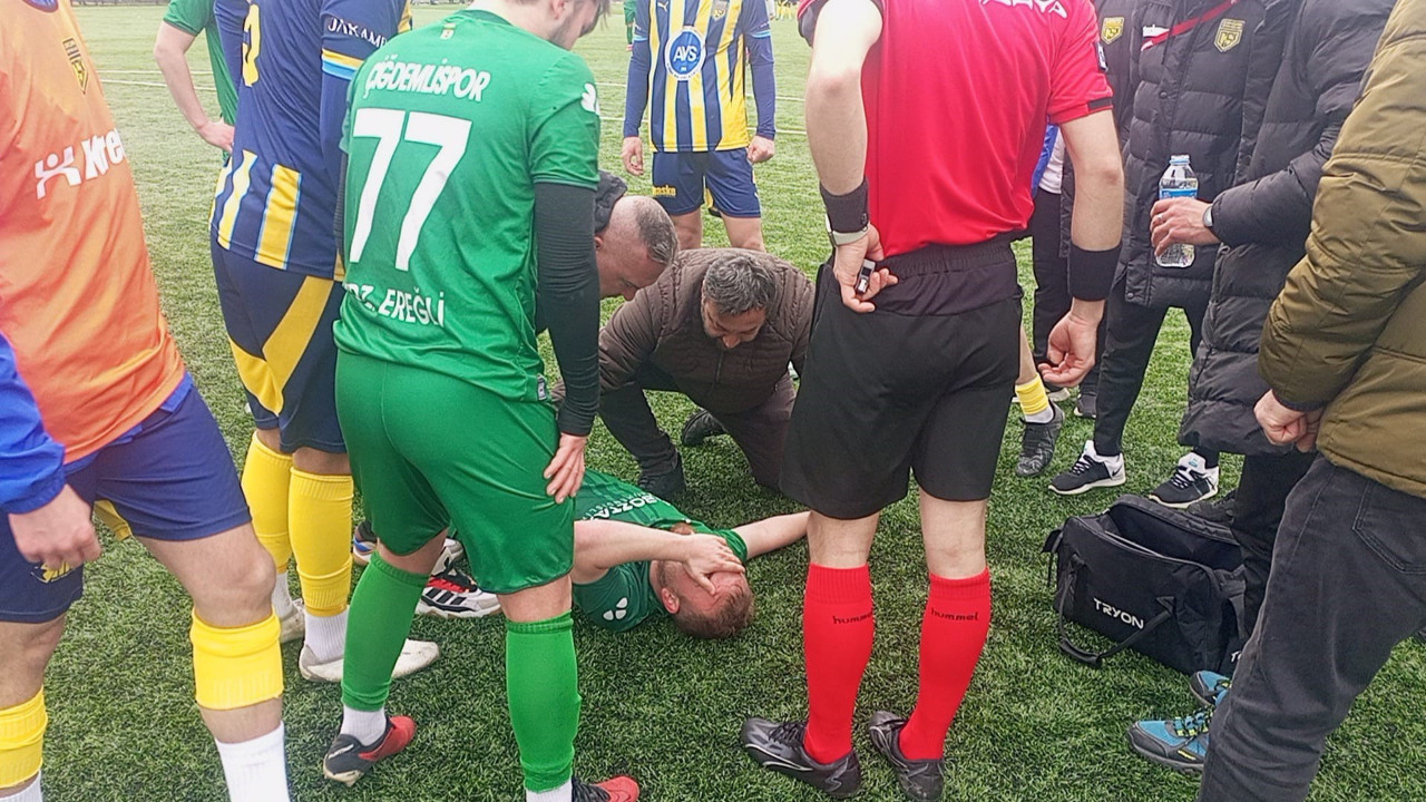 Korku dolu anlar: Sahada nefessiz kaldı