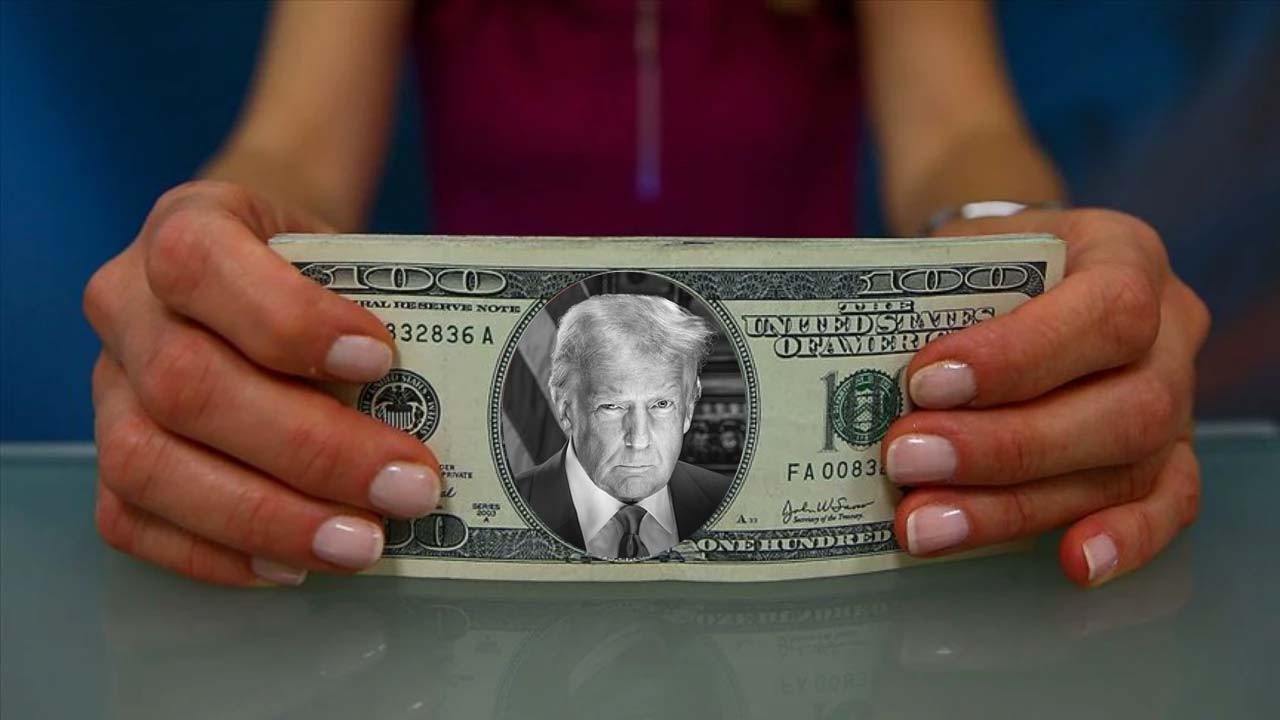 100 dolarlık banknota Trump resmi