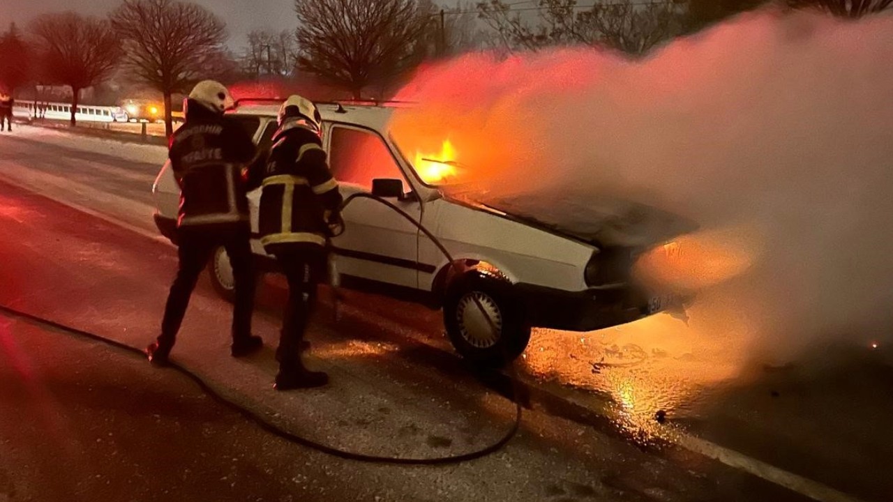 Yandığını polis ekipleri fark etti