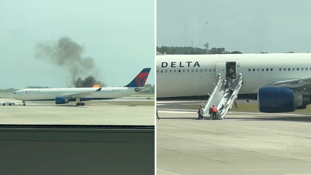 Uçakta korku dolu anlar: Motor alev aldı