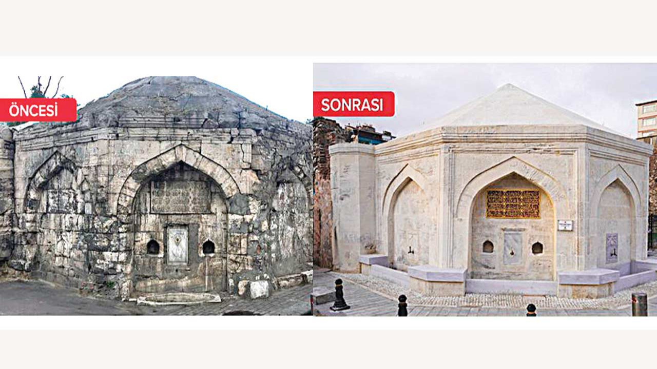 400 yıllık çeşmede restorasyon faciası