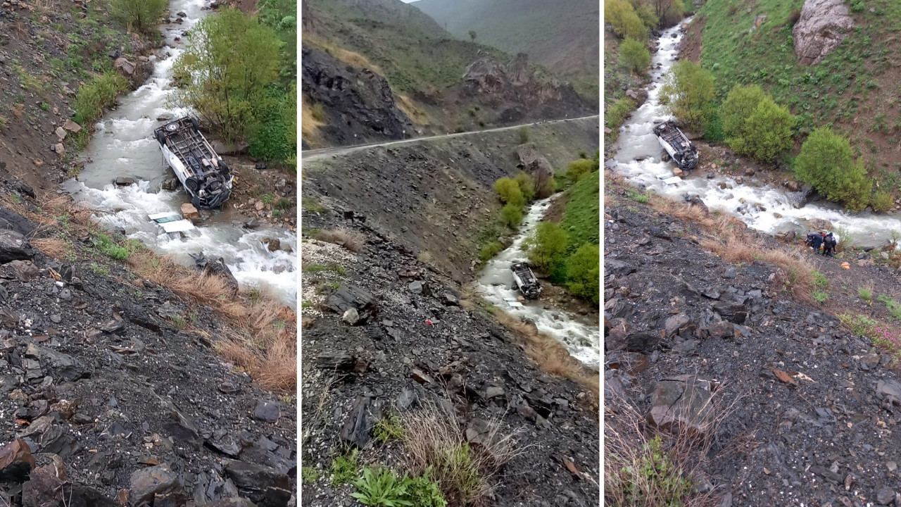 İşçileri taşıyan minibüs dereye devrildi: Ölü ve yaralılar var