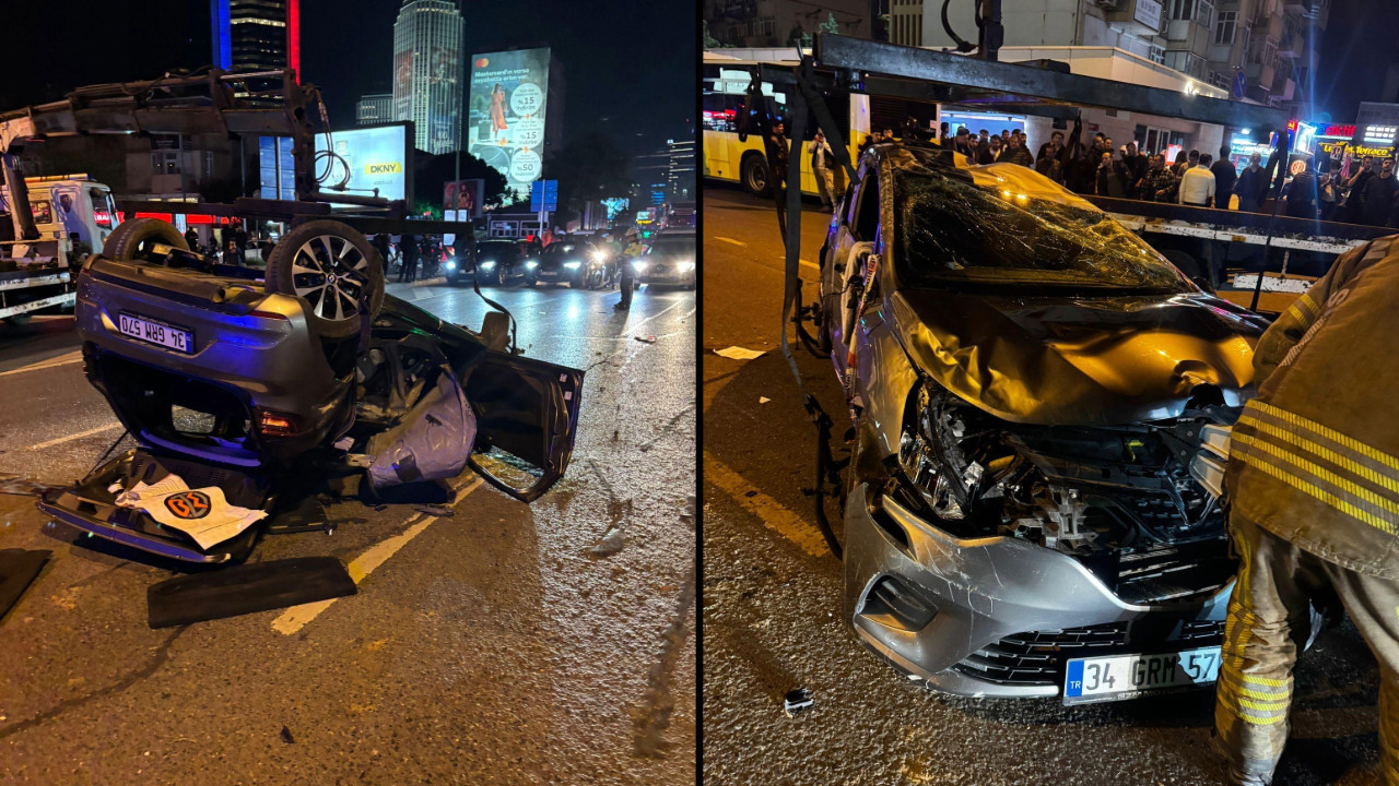 Beşiktaş'ta alkollü sürücü takla attı: Ölü ve yaralılar var