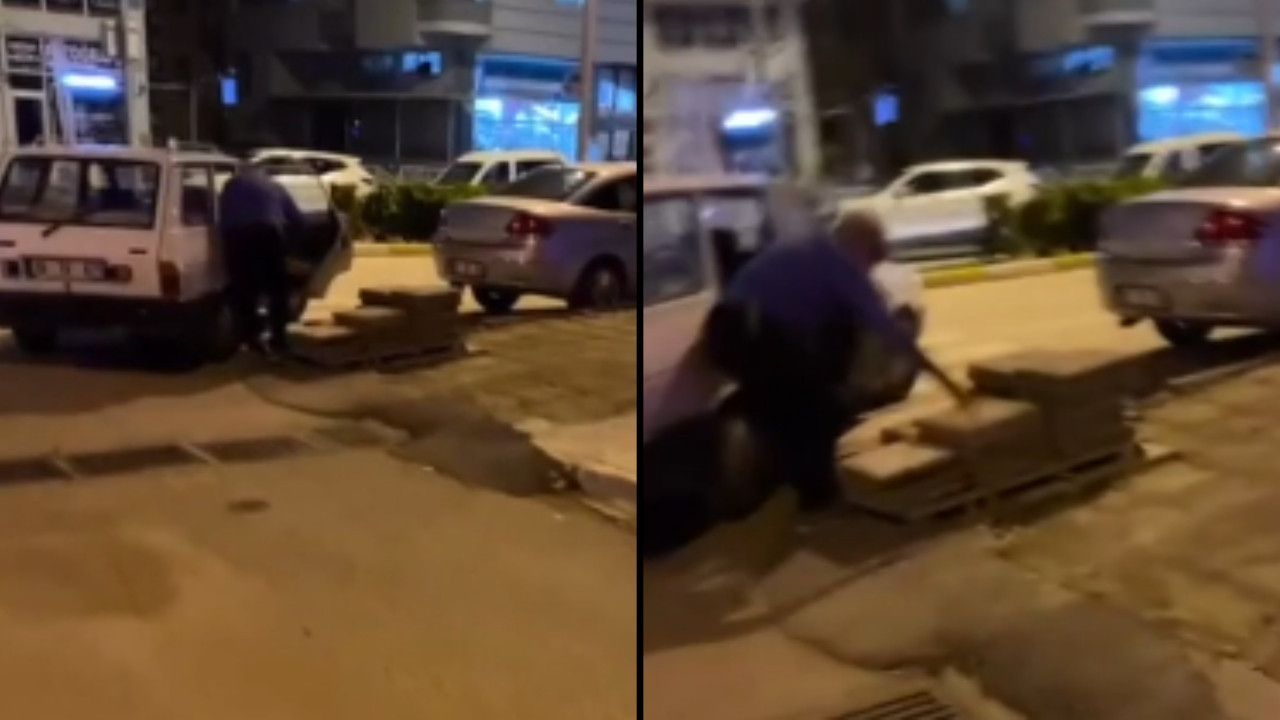 Belediye taş hırsızının peşinde