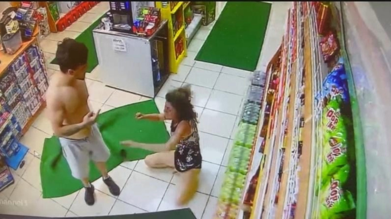 Akaryakıt istasyonunda kadına öldüresiye şiddet