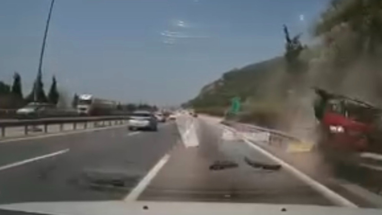 Takla atıp bariyerlerde sürüklendi