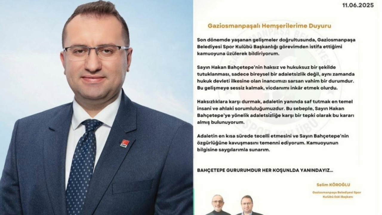 Gaziosmanpaşa'da Hakan Bahçetepe istifası
