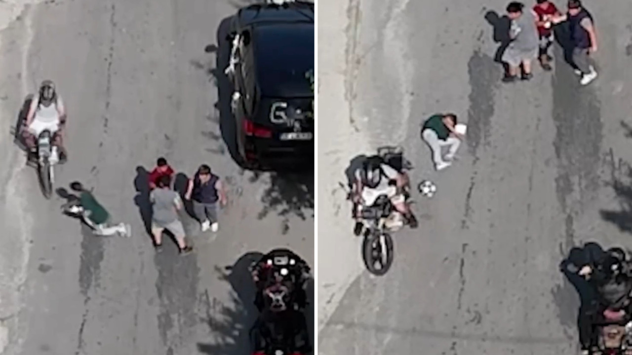 Düğün konvoyunun önünü kesmek isteyen çocuğa motosiklet çarptı