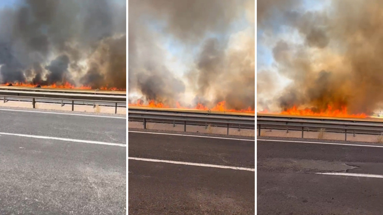 100 dönümlük buğday tarlası küle döndü