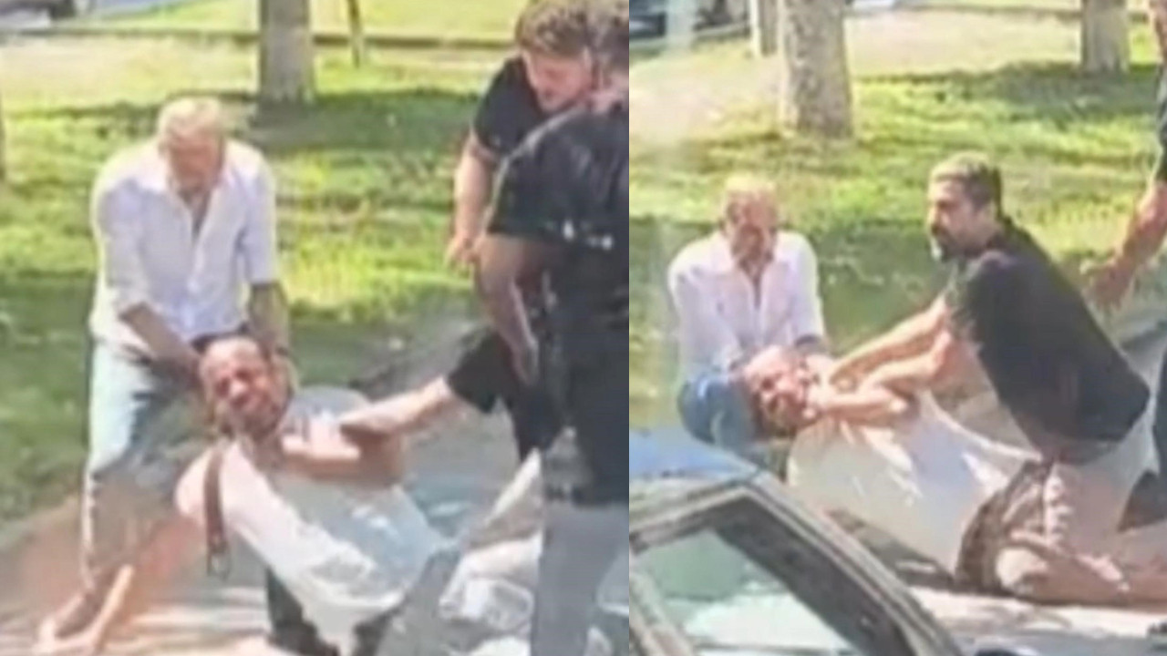 Sokak ortasında dövüp kemerle boğmaya çalıştılar