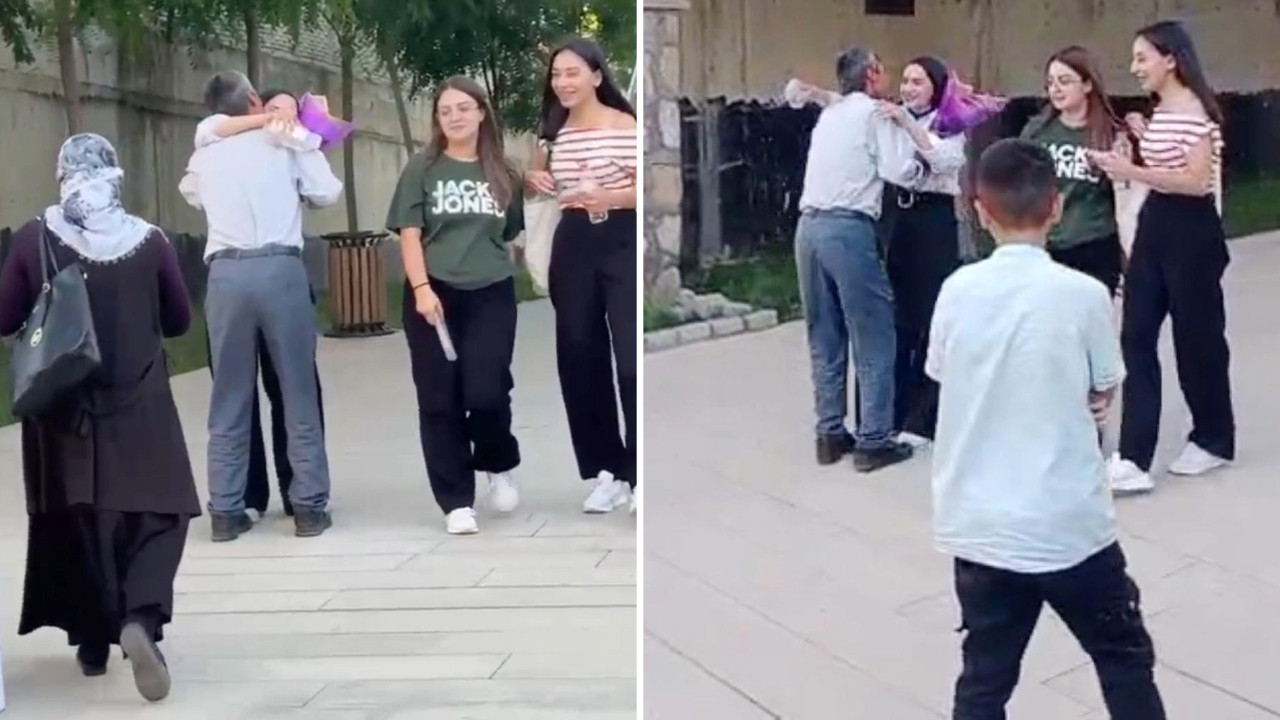 Sınavdan çıkan kızını çiçeklerle karşılaşmıştı: Dünyalar benim oldu