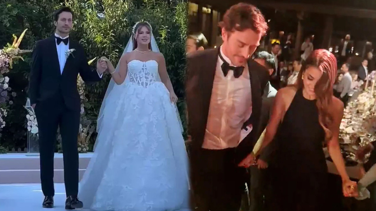 Merve Dinçkol ile Feyyaz Şerifoğlu evlendi! Hande Erçel horon oynadı