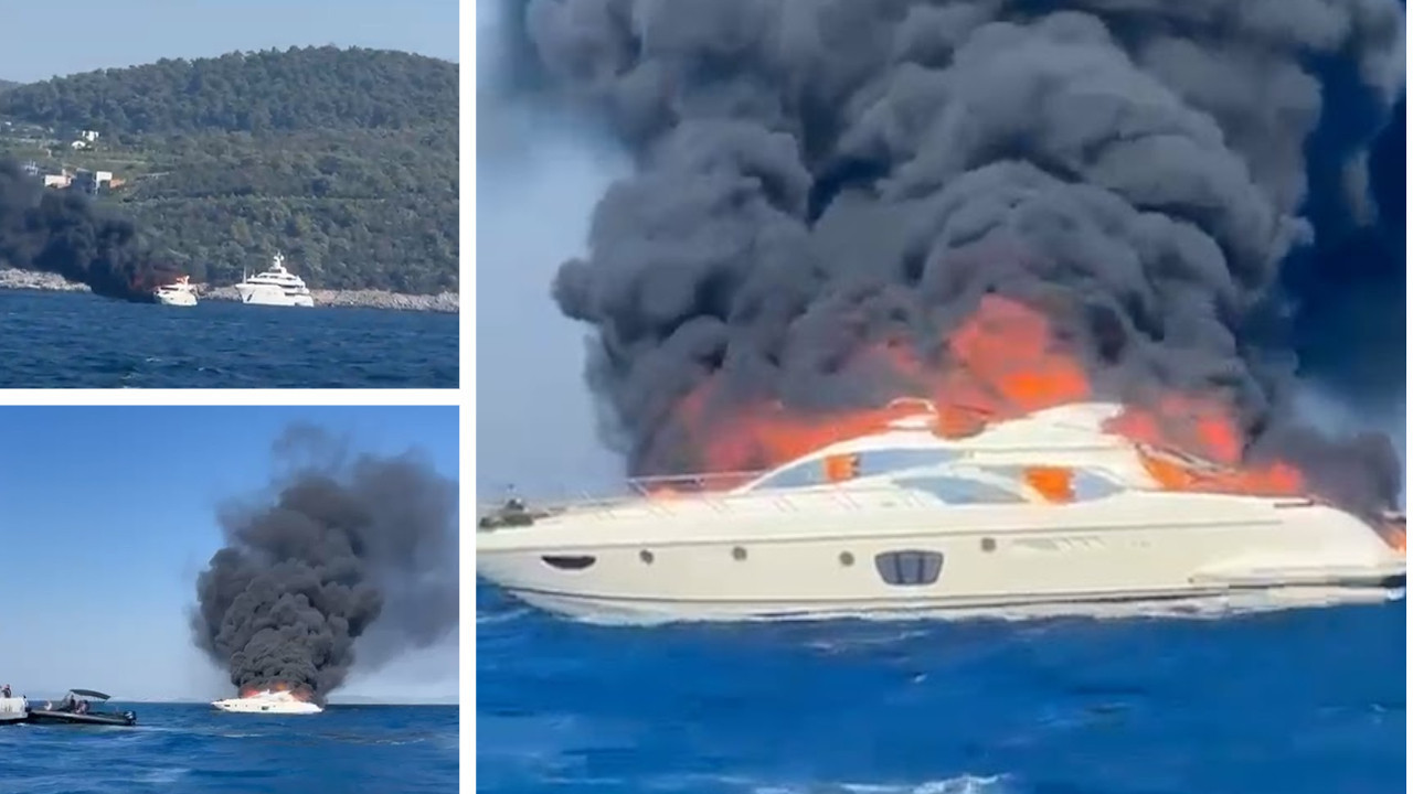 Bodrum'da tekne yangını korkuttu