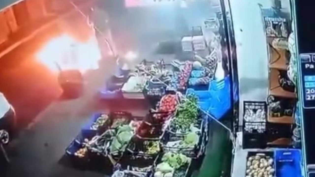 Markete molotoflu saldırı