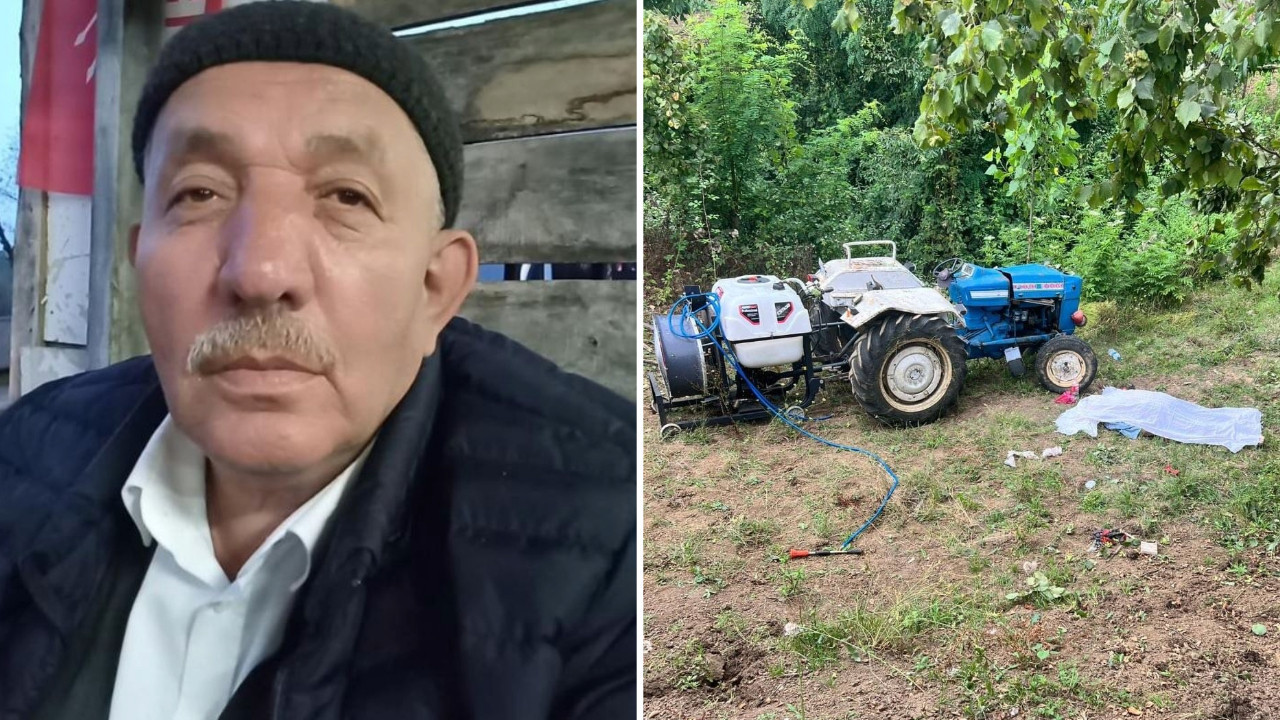 İlaçlama yaparken yere yığıldı, traktörü üzerine devrildi