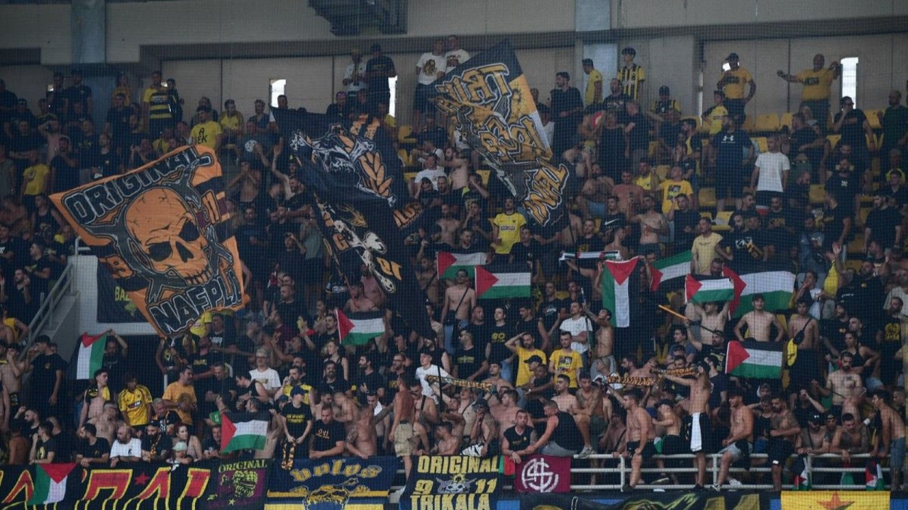 Yunanistan'da olaylı maç: İsrail tepkisi, Filistin bayrağına gözaltı ve havai fişek