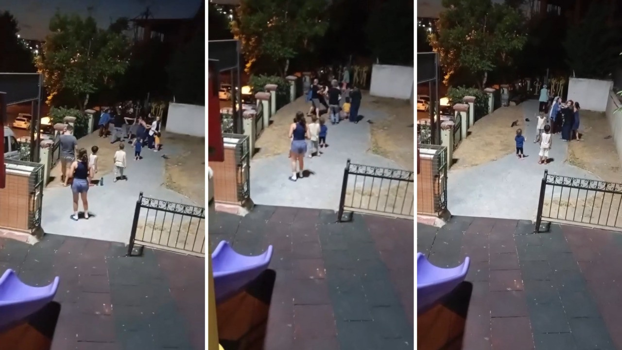 Çocuklar başlattı, anneler devam ettirdi! Parkta olaylı gece