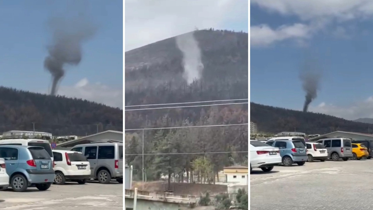 Geçen ay alevlere teslim olan ormanlık alan bu kez hortumla sarsıldı