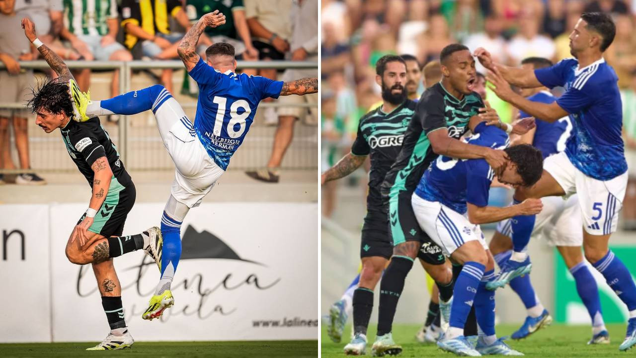 Hazırlık maçında meydan savaşı: Como ve Real Betis oyuncuları birbirine girdi