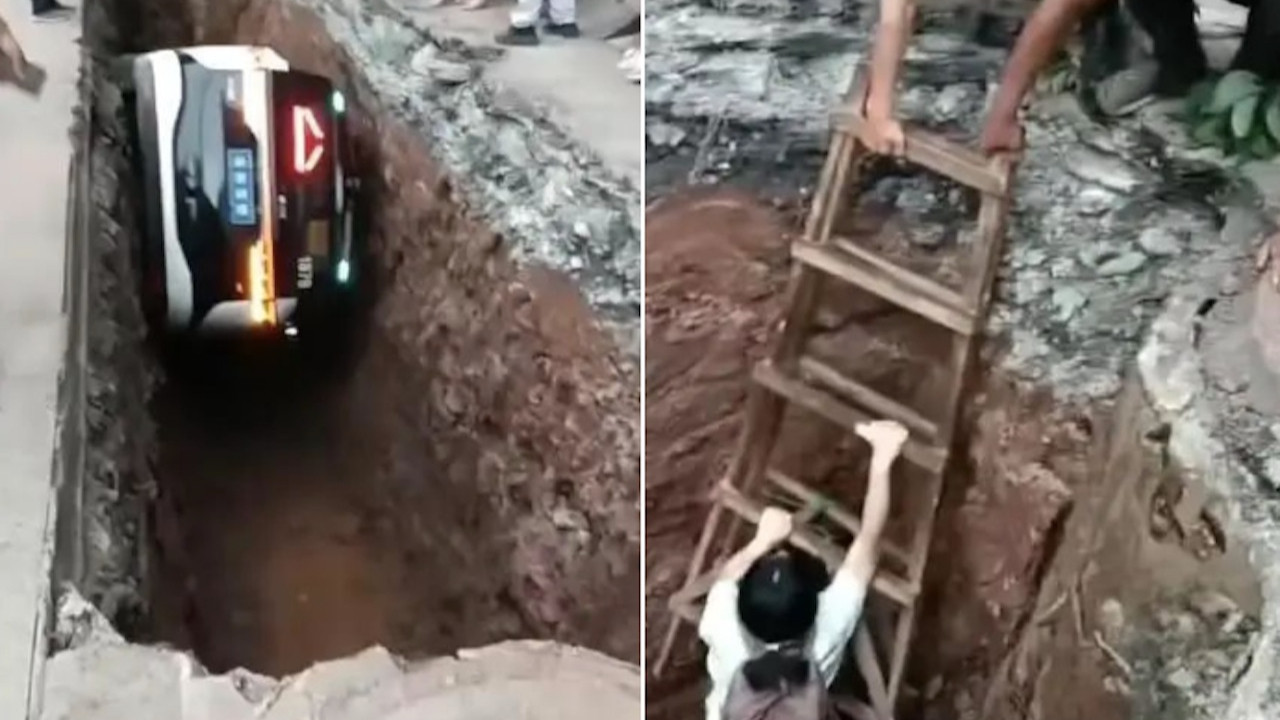 Robot-taksi çukura uçtu