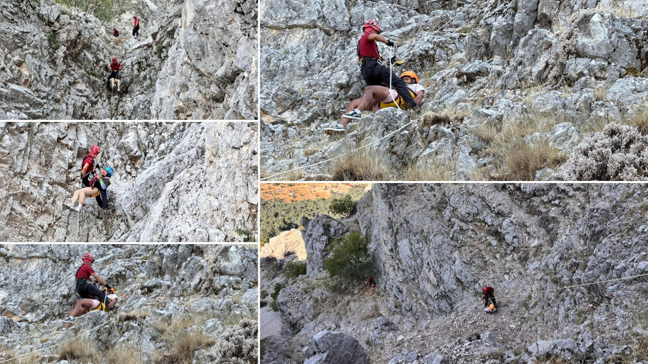 Kayalık alana sert inen paraşütçü ve yolcusu kurtarıldı