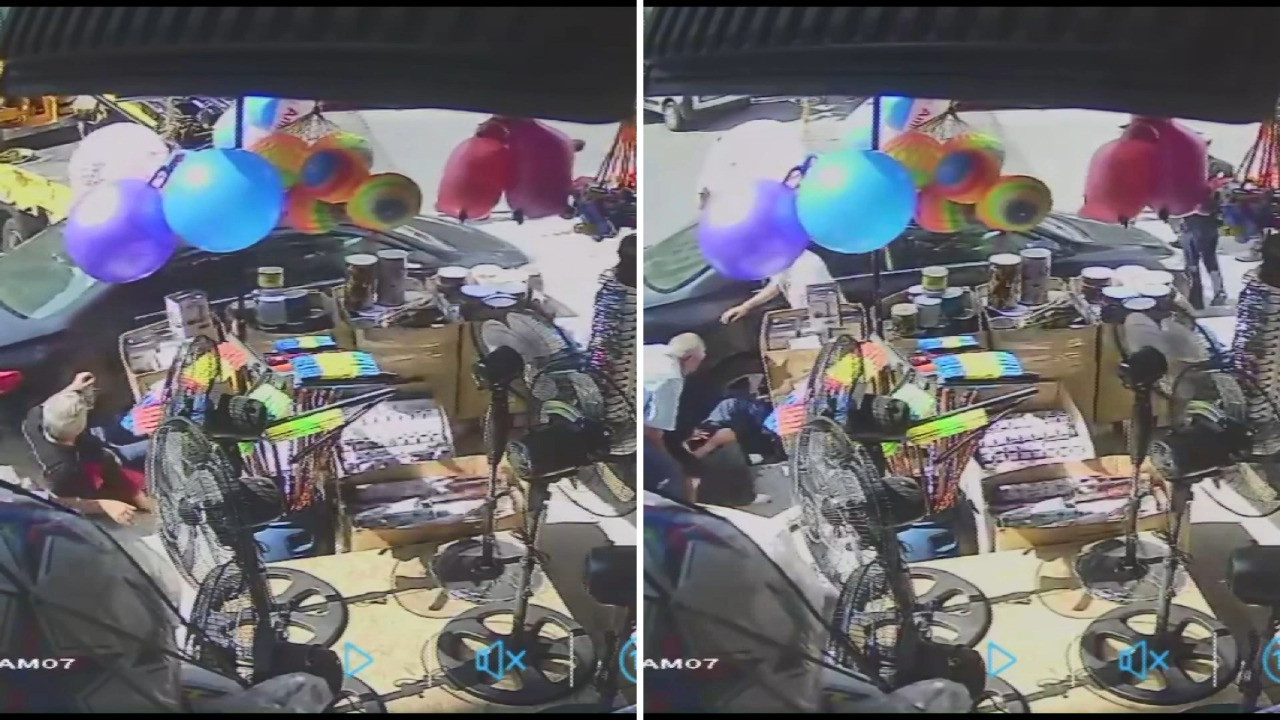 Vincin çarptığı otomobil savrularak dede ve torunlarına çarptı