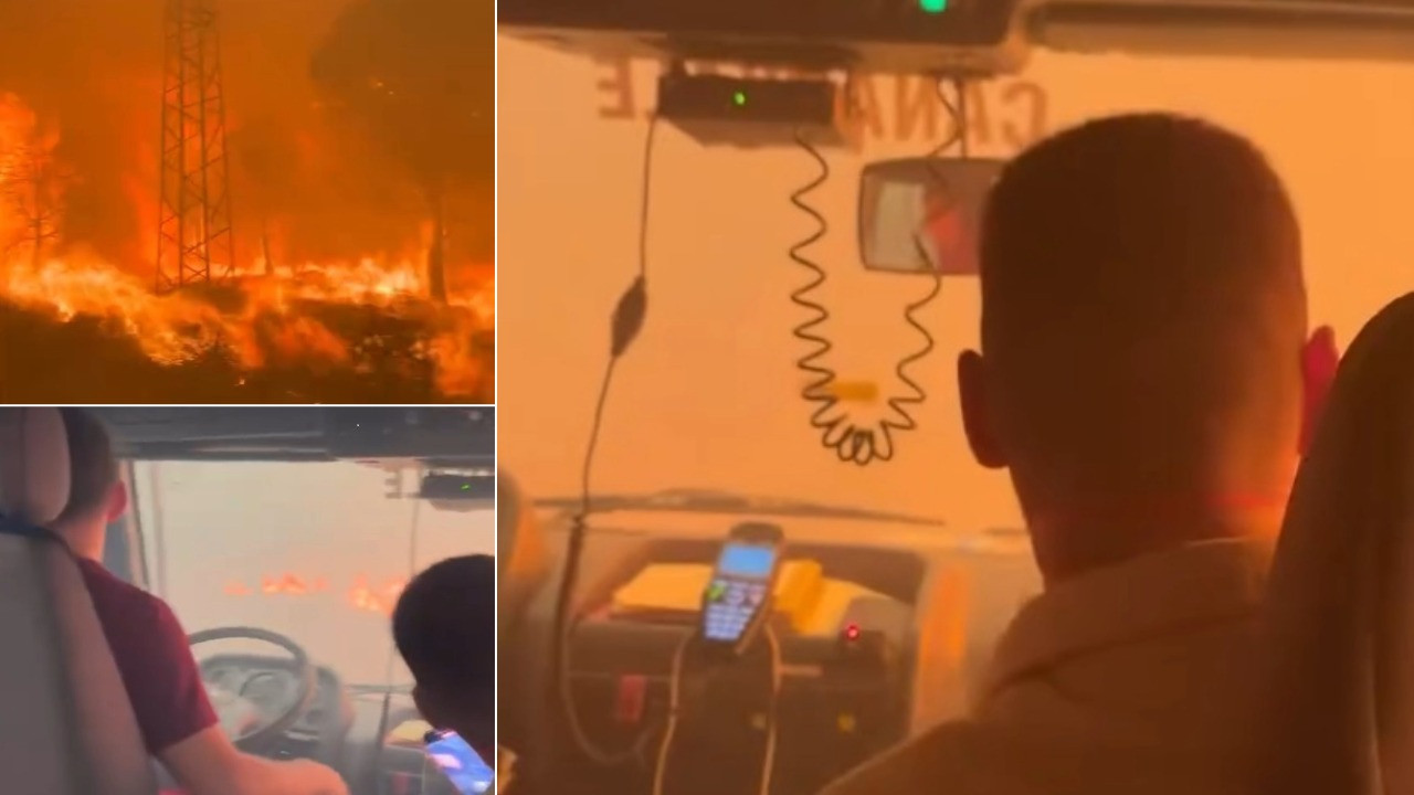 Yangınla mücadelede alevlerin arasında kaldılar