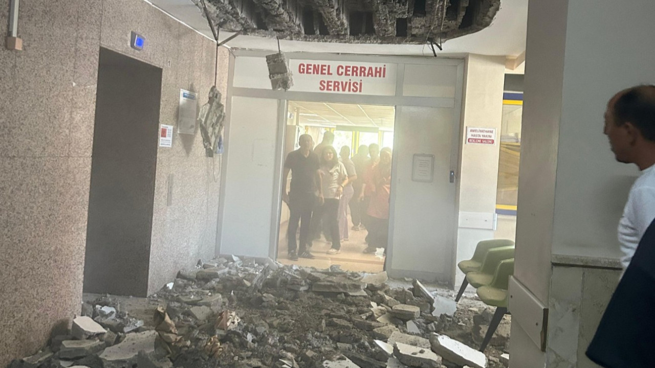 Depreme gerek kalmadı: Çürük raporu olan devlet hastanesinin tavanı çöktü