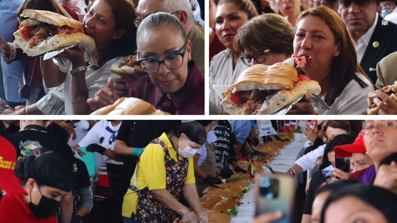 Dünyanın en büyük torta sandviçini yaptılar