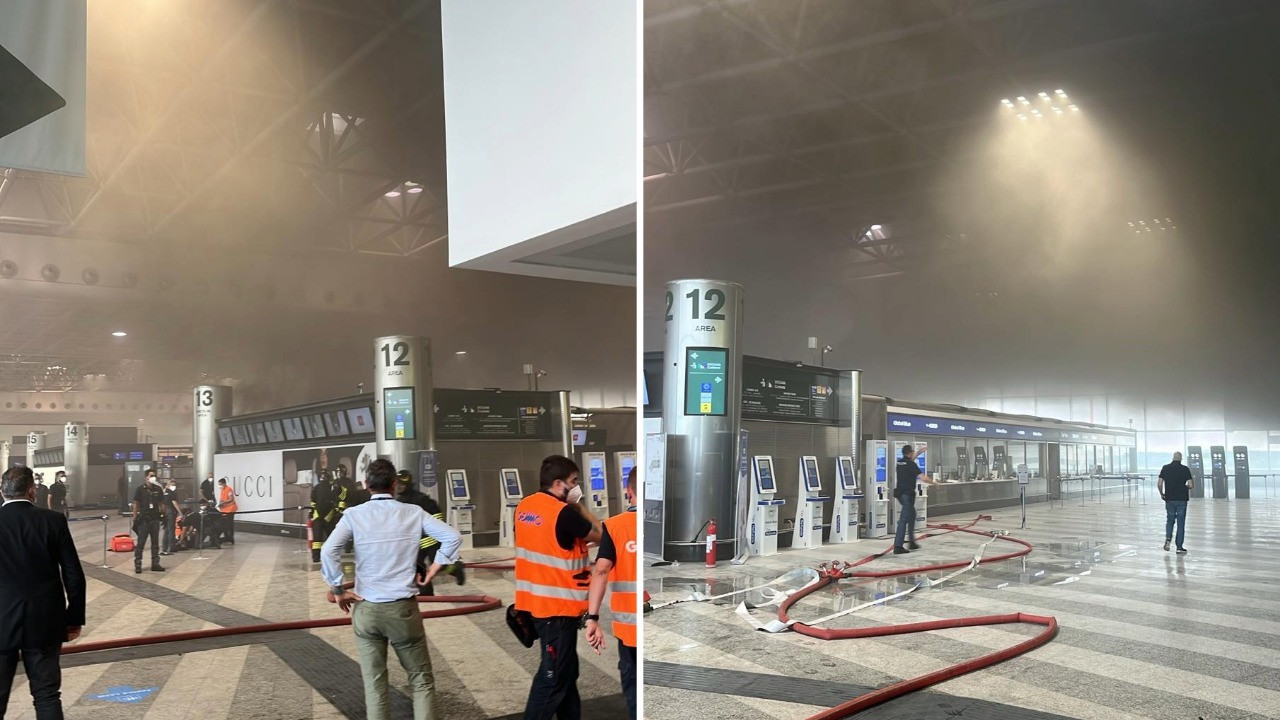 Havalimanında panik: Yolcu yangın çıkardı