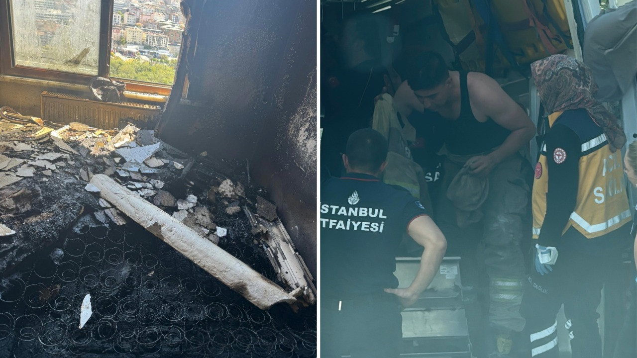 Kağıthane'de yangın: 1 itfaiye eri dumandan etkilendi, bina tahliye edildi