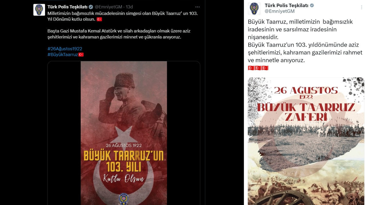 Emniyet geri adım attı! Tepki çeken Büyük Taarruz paylaşımını sildi