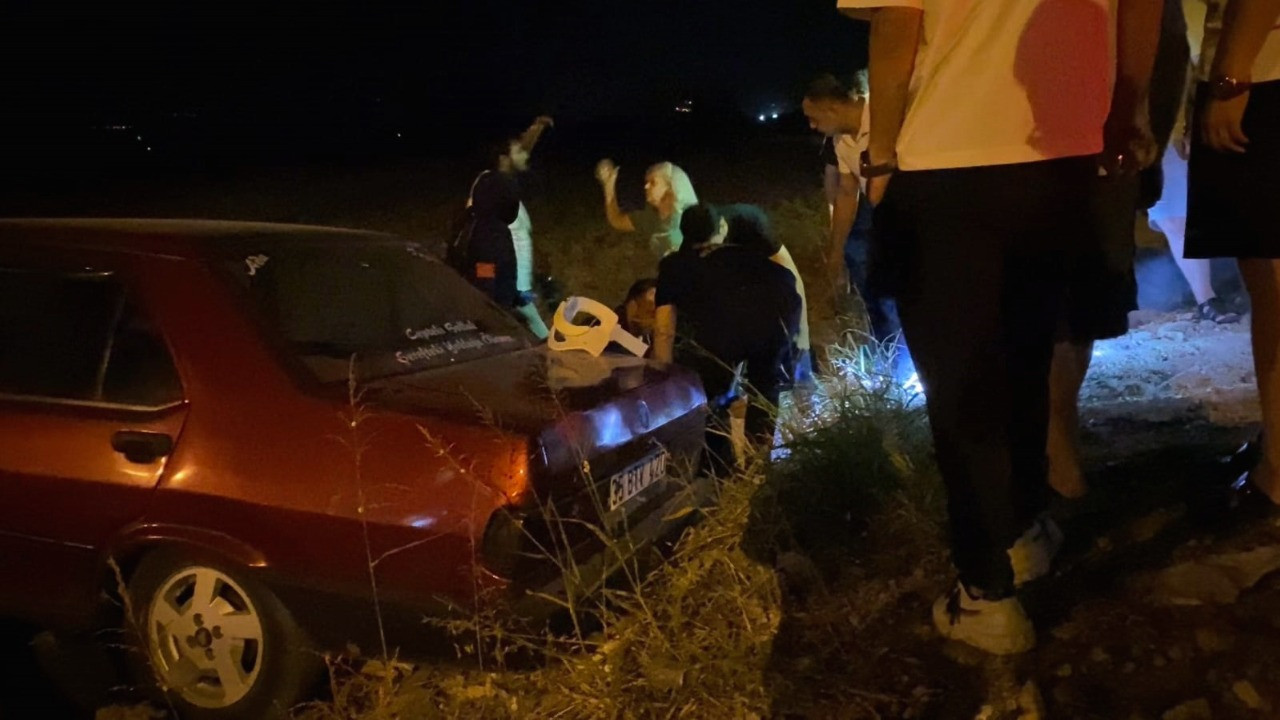 Damadıyla tartıştı, adamın arabasını çalıp tarlaya uçtu