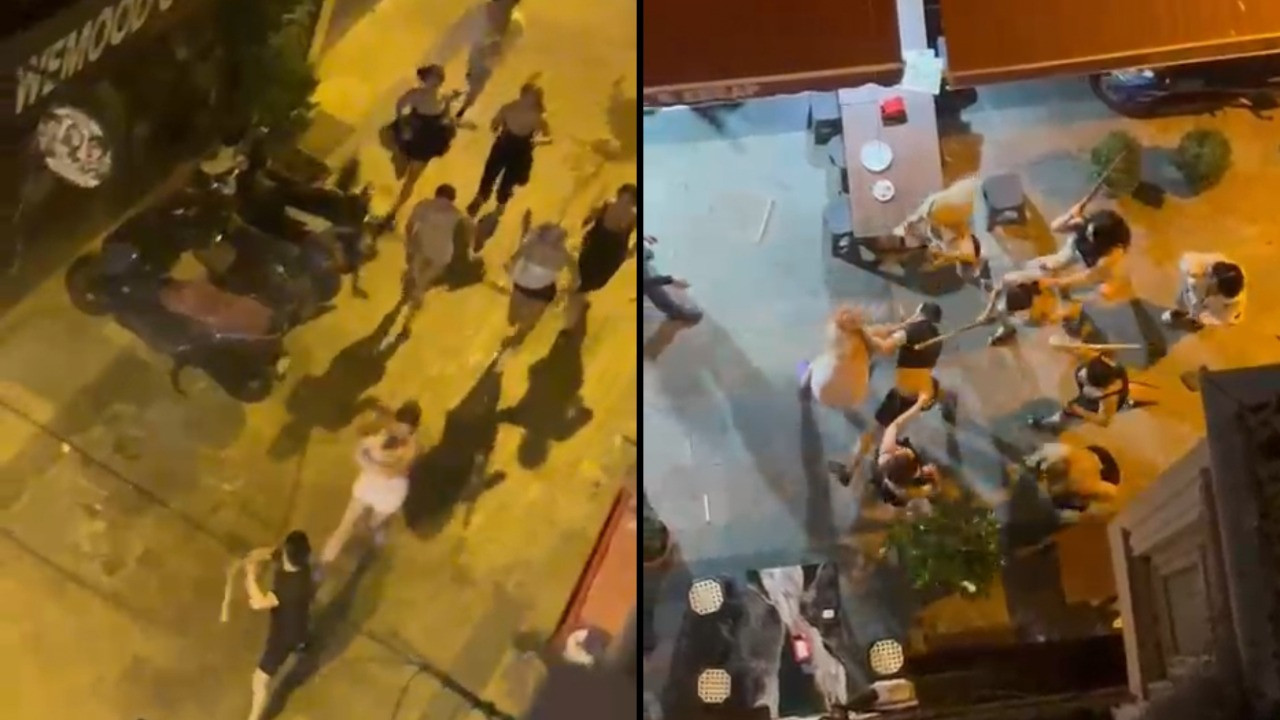 Taksim'de sopalı kavga