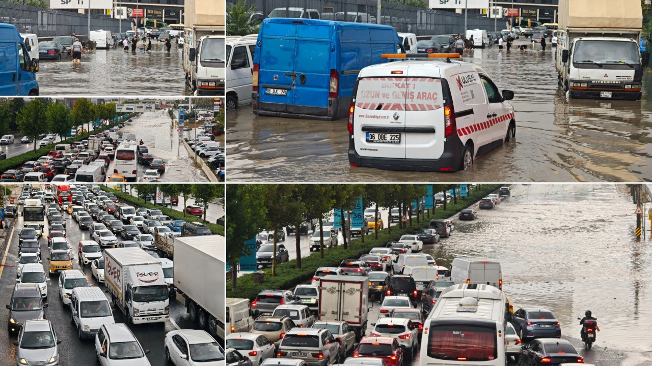 Ankara'da sağanak etkili oldu! Bulvar göle döndü