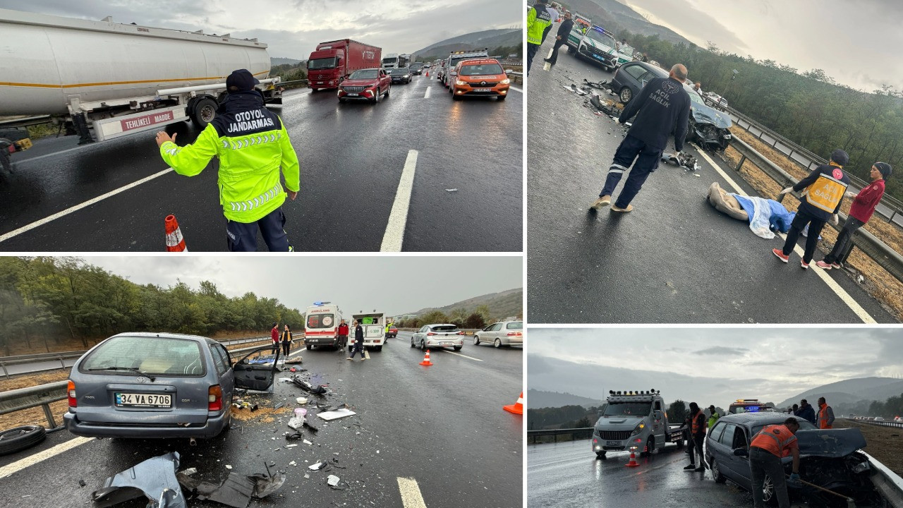 Otoyolda zincirleme kaza: 1 ölü 2 yaralı