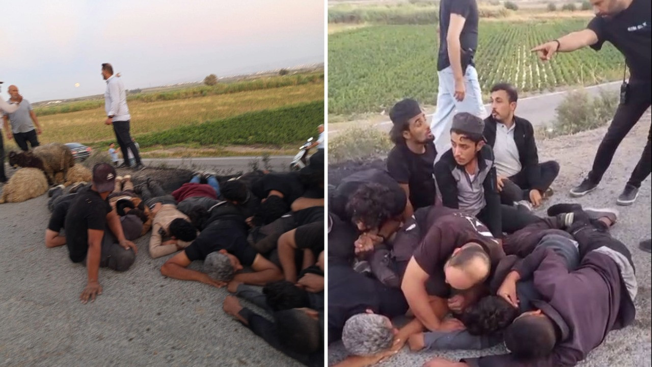 Su kanalına düşen otomobilden 14 kaçak göçmen çıktı